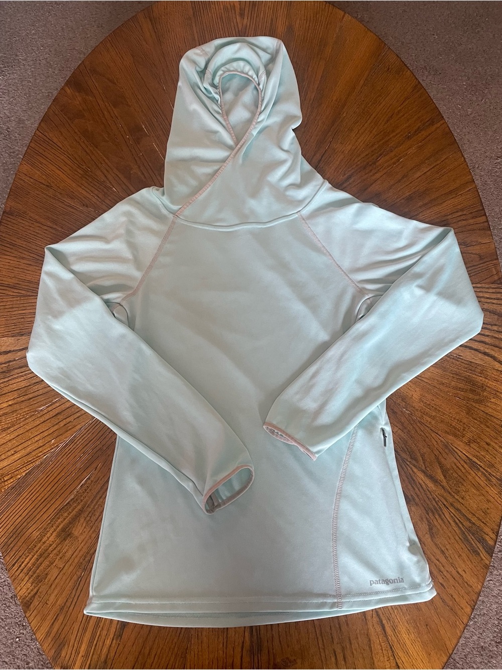 Patagonia Light Aqua Cowl-Neck Pullover Sunshade Hoodie